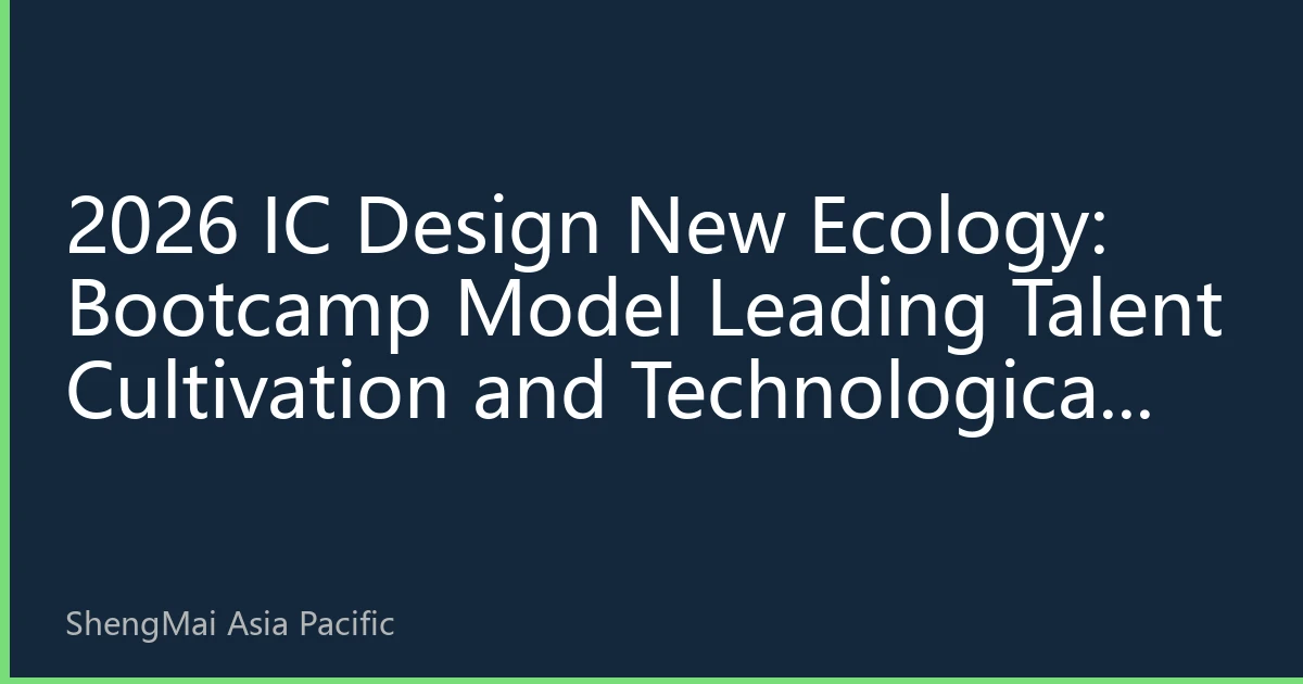 2026 IC Design New Ecology: Bootcamp Model Leading Talent Cultivation and Technological Innovation